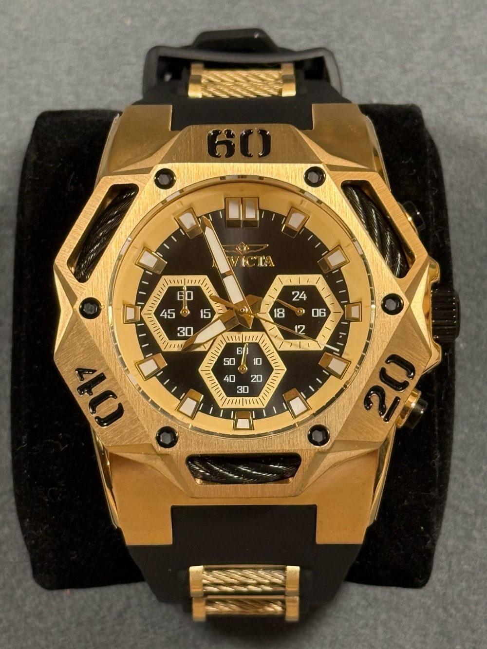 Invicta 44079 Coalition Forces Gold and Black Men's Hexagonal Chronograph Watch